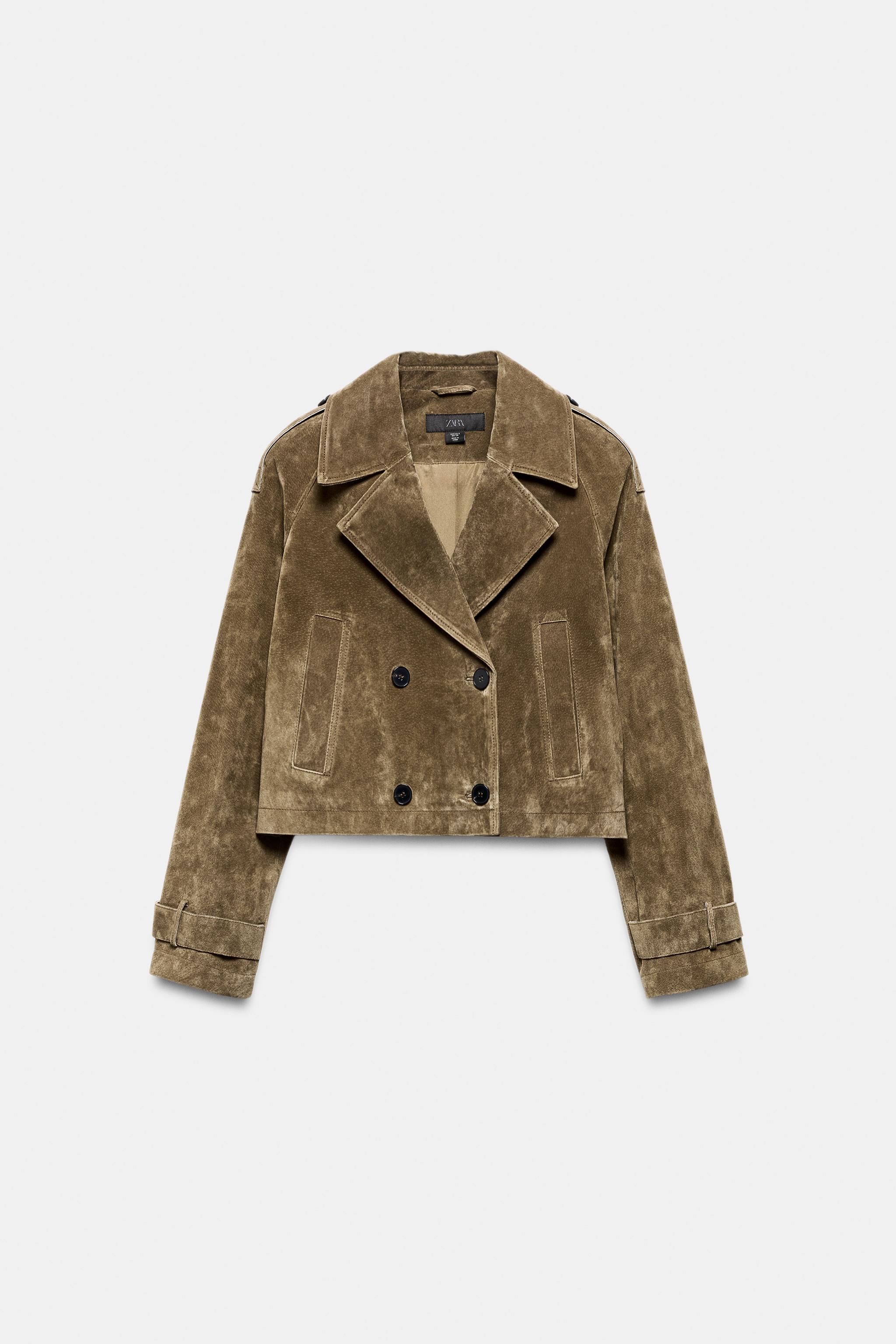 TRENCH COURT CROISÉ 100% CUIR